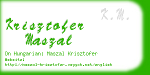 krisztofer maszal business card